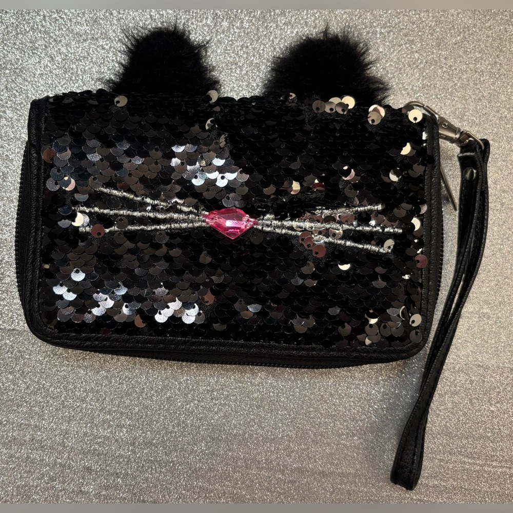 New black cat sequin writstlet
